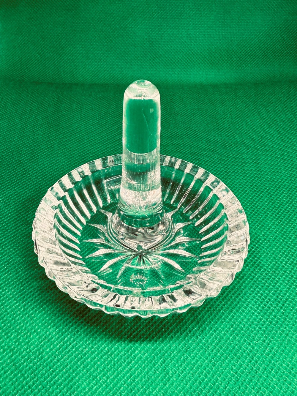 Crystal Ring Holder Dish 3 X 2.75 IN Clear. Vintage.